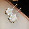 Acrylic Matcha Green Flowers Petal Earrings for Women C Shaped Drop Earring Party Wedding Ear Jewelry - Image 9