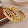 Retro Gothic Stainless Steel Wide Bracelets for Women Men Geometric Textured Carved Gold Plated Cuff Bangle Jewelry - Image 4