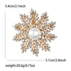 Christmas Classic Rhinestone Snowflake Brooches for Women Pearl Ice Crystal Pins Office Party Friend Year Gifts Accessories - Image 13