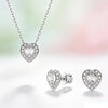 Heart Cubic Zirconia Pearl Jewelry Set,Sparkling Necklace Earrings Ring Bracelet Bridal Wedding Jewelry Gift for Women - Image 13