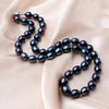 8-9 mm Freshwater Black Pearl Jewelry Necklace Silver Flower Buckle Jewelry For Women - Image 3