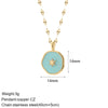 Stainless Steel Chain Necklace with Colorful Pendant Designs - Image 41