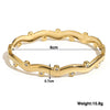 316L Stainless Steel Bangle Bracelet with Cubic Zirconia Details in Gold-Tone - Image 12