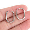 Stainless Steel Oval Hoop Earrings in Gold-Tone Silver-Tone Rose Gold-Tone and Black - Image 5