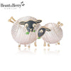 Classic Enamel Two Sheep Brooches for Women Animal Pins Friends Party Gifts Jewellery Accessories - Image 1