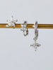 Star Flower and Bow Hoop Earring Set with Crystal Accents in Gold-Tone or Silver-Tone - Image 36