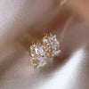 Golden Plated Cubic Zirconia Drop Hoop Earrings for Women Huggies Party Jewelry Gifts - Image 3