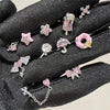 1PCS Cute Pink Zircon 316L Stainless Steel Ear Bone Nail Y2K Punk Small Earring for Women Cochlea Jewelry Party Gift - Image 2