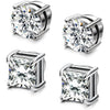 2Pairs Magnetic Earrings 316L Stainless Steel Stud for Men Women Non-piercing CZ Magnetic Body Jewlery - Image 1
