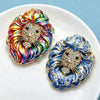 Noble Lion Brooches For Women Unisex 2-color Rhinestone Enamel Zodiac Sign Leo Lion Animal Party Office Brooch Pins - Image 3