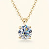 6.5mm Solitaire Drop Necklaces Gold Plated Pendant Silver Chain Jewelry For Women - Image 1