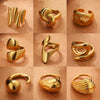 Vintage Stainless Steel Rings for Women Punk Chunky Irregular Smooth Adjustable Open Ring Jewelry Weddings Gifts - Image 1