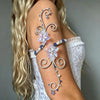 Hollow Out Iris Flower Bracelet Vintage Floral Arm Cuff Cuff Armlet Gold Jewelry Arm Accessories - Image 7