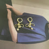 Silver Hoop Earrings Clip Golden Bowtie Ribbon Small Cute For Women Girl Gift Jewelry - Image 27