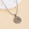 Handmade Y2K Whimsigoth Spiral Swirl Pendant Stainless Steel Snake Cord Necklace - Image 9