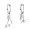 Silver Twelve Constellation Series Stud Zircon Earrings Wedding Ladies Jewelry Women Girls - Image 12