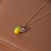 Cute Yellow Fruit Lemon Little Flower Green Leaf Pendant Necklace for Women Earrings Jewelry Gifts - Image 3