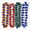 School Color Graduation Ribbon Lei Necklace with Kukui Nuts Flower Ribbon Lei Hawaiian Party Ribbon Lei - Image 1