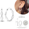 Silver Women Hoop Earrings Gifts For Girl U Rhombic Shape Geometric Lines Zircon Earring - Image 27