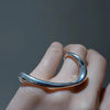 Bfclub Silver Color Rings for Women Simple Geometric Handmade Irregular Retro Ring Gold Big Allergy For Birthday Gift - Image 4
