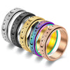 1Pc Stainless Steel Spinning Rotating Rings For Women Men 6MM Rotatable Design Moon And Star Design Ring Finger Jewelry - Image 1