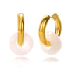 Stone Drop Earrings for Women Stainless Steel Gold Color Opal Round Earrings Wedding Christmas Jewerly Gift - Image 19