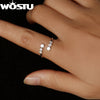Engagement Opening Ring For Women Silver Diamond Cut Flower Adjustable Promise Rings Girl Party Gift - Image 4
