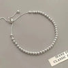 Silver Round Beads Bracelets for Women Men Vintage Simple Adjuatable Chain Bracelets Party Wedding Jewelry - Image 4