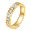 Full Small CZ Zircon Channel Setting Stainless Steel Engagement Rings for Women - Image 9