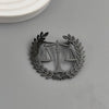 design balance wheat ear fair stainless steel gold-plated brooch, suit lapel pin, men's formal dress accessories - Image 3