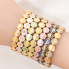 Happy Bangle Paved Diamond Enamel Beaded Bracelets For Women Boho Gold Color Elastic Bracelets - Image 58
