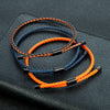 Classic Men Jewelry 3mm Orange Braided Leather Bracelet Simple Adjustable Charm Bracelet for Men Women Gifts - Image 4