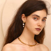 Gold-plated Stainless steel Starfish Shell Pearl Pendant Tassel Earrings Woman Jewellery - Image 2
