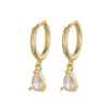 Enshir Gold Color Zircon Drop Hoop Earrings For Women Rock Punk Wedding Crystal Jewelry - Image 11