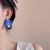 French Retro Irregular Geometric Acrylic Circle Earrings Fruit Color Twisted Round Resin Stud Earrings Women Wedding Jewelry - Image 6