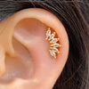 1PC Curved Cz Cartilage Stud Moon Leaf Helix Rook Conch Screw Back Earring Stainless Steel Ear Piercing Jewelry - Image 36