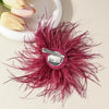 21CM Multicolor Feather Large Brooch for Women Ladies Pearl Pin Brooches Party Cloth Jewelry Accessories Gifts - Image 5