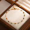 Nature Stone Beaded Chain Anklet Bracelet on Leg For Women, Stainless Steel Gold Plated Beach Foot Anklet Jewelry Gift - Image 6