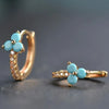 1 Pair Floral Hoop Earrings for Women Alloy with Resin Inlay Japanese Korean Style Suitable for Daily Wear and Weddings - Image 7