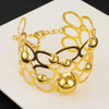 Indian Color Necklace Earrings Bracelet Ring Set Elegant Hollowed-out Gold Bead Bridal Wedding Jewelry Sets Party Gift - Image 4