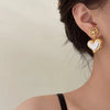 Flower Pearl Heart Drop Earrings Silver Needle Hollow Out Earrings Retro Accessories Women Wedding Jewelry - Image 3