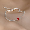 Eourpean Silver Red&Pink&Bule Round Stone Bracelet Women Jewelry For Birthday Anniversary'Gift - Image 9