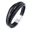 Multi Layer Braided Rope Bracelets for Men,Classic Handmade PU Leather Wristband with Magnetic Buckle, Punk Jewelry Gift - Image 9