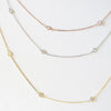 Silver CZ Station Chain Necklace Sparking Cubic Zirconia One Double Triple Multi Row Women Collar - Image 5