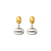 Simple Two-tone Gold Color Metal Beans Drop Earring For Women Party Earrings Jewelry Gift - Image 5