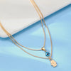 Lucky Double Layers Zircon Evil Eye Necklaces for Women Men Chain Turkish Eye Pendant Necklace Party Jewelry Gift - Image 2