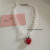 Y2K Handmade Strawberry Love Heart Pendant Pearl Choker Necklace For Women Goth Sweet Cute Scene 2000s Emo Jewelry Accessories - Image 12