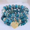 4pcs/set Boho Strand Bracelets For Women Crystal Beads Bracelets Heart Letter Elastic Bangles Wristband Yoga Jewelry Gifts K - Image 8