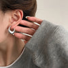 Silver Double Circle Hoop Earrings for Women Thick Geometric Drop Earrings Jewelry Gifts - Image 14