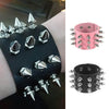 Black PU Leather Rivet Spikes Bracelet Cuff Wristband Goth Gothic Metal Punk Bracelets For Women Men Armbands Cosplay - Image 1